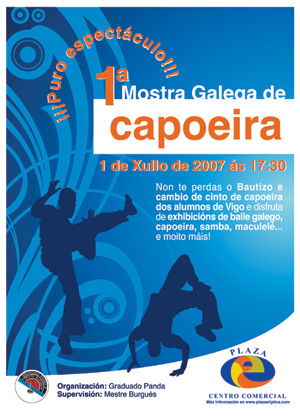 cartel para espectáculo de capoeira en plaza e